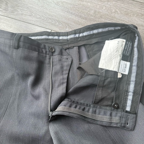 Armani Collezion Pure Wool Grey Cropped Trouser Pants Made in Italy - Picture 8 of 15